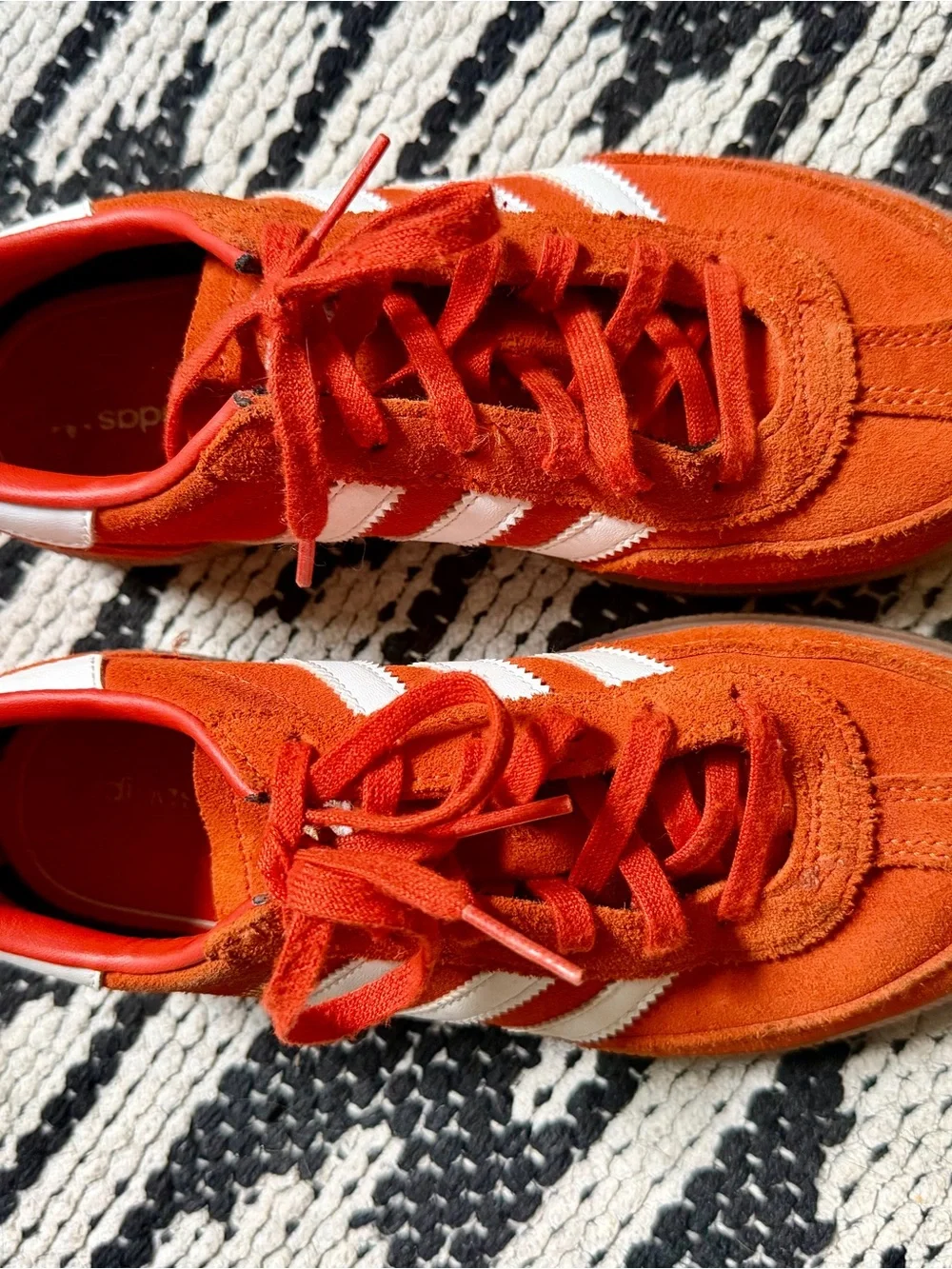 adidas Kids Orange Suede Spezial Sneakers with White Stripes